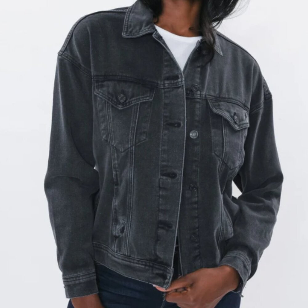 YMI Junior Oversized Boyfriend Denim Jacket black
